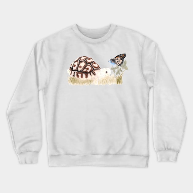 Tortoise and Butterfly Crewneck Sweatshirt by lindaursin